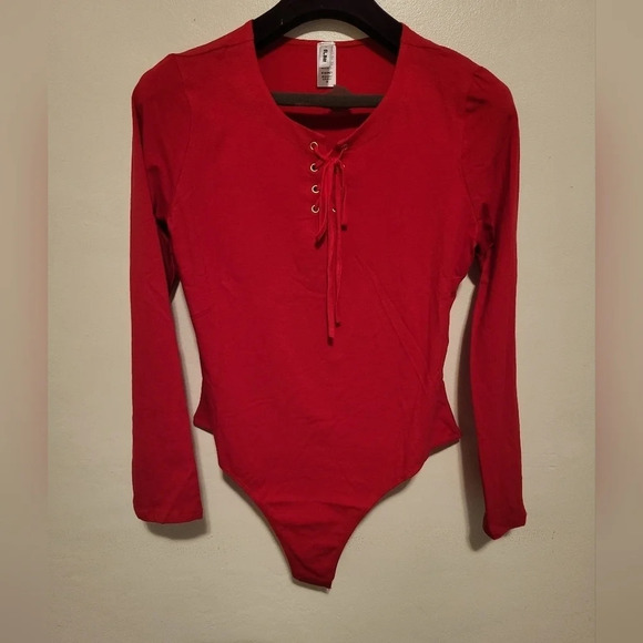 K+Glam Leotard PLUS SIZE - RED (Size 3X) - Picture 2 of 6